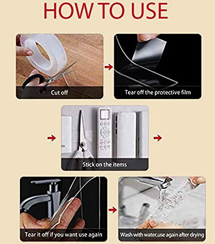 ARTBOX ARTBOX 3 Meter Double Sided Adhesive Silicon Tape|Transparent Adhesive Heavy Duty| Heat Resistant,Multi-Functional, Removable, Washable, ,No Trace,Anti-Slip Gel,Nano,Tape (3 Meter)  - Image 3