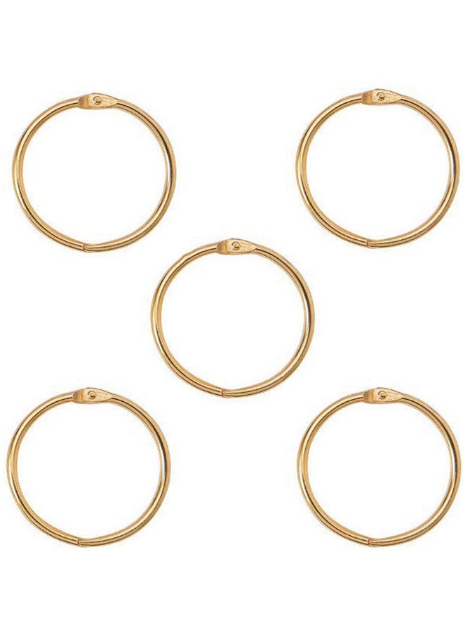 XMHF 2 Inch (5 Pack) Loose Leaf Binder Rings, Nickel Plated Steel Binder Rings,Keychain Key Rings, Metal Book Rings,Golden, For School, Home, Office  - Image 1