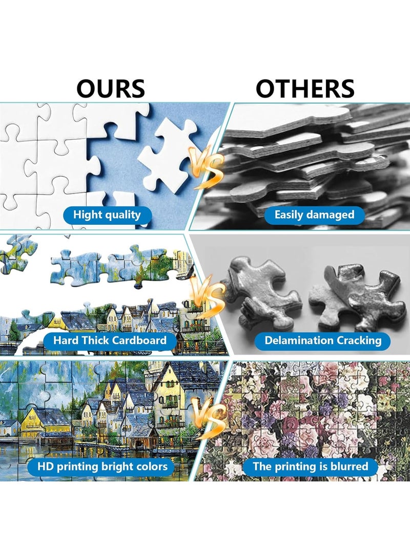 لعبة تركيب صور مكونة من 1000 قطعة للكبار والصغار - لعبة تعليمية وزخرفية ملونة، لعبة كبيرة للترفيه العائلي وفن الحائط - Image 5