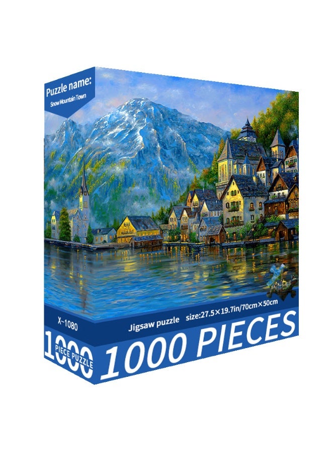 لعبة تركيب صور مكونة من 1000 قطعة للكبار والصغار - لعبة تعليمية وزخرفية ملونة، لعبة كبيرة للترفيه العائلي وفن الحائط - Image 1