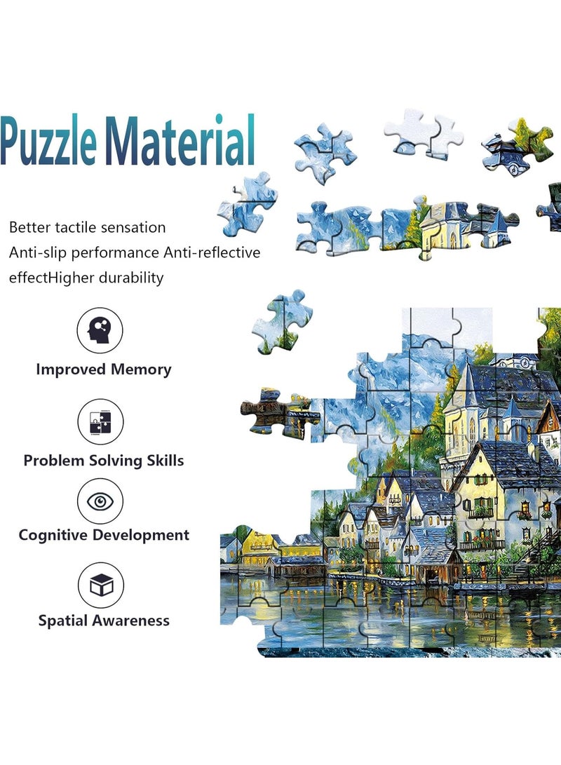 لعبة تركيب صور مكونة من 1000 قطعة للكبار والصغار - لعبة تعليمية وزخرفية ملونة، لعبة كبيرة للترفيه العائلي وفن الحائط - Image 4