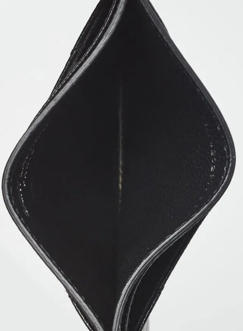 Yves Saint Laurent Black Chevron Quilted Grained Leather Card Case - Image 3