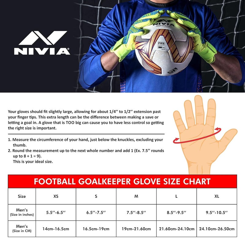 Nivia Men Ultra Armour Goalkeeper Gloves (Multicolor) Small - Image 4