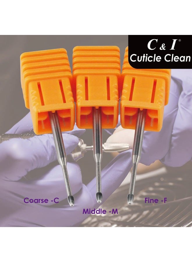C & I Nail Drill, Cuticle Clean Bit, Professional Efile for Nail Techs to Safely Make Cuticle Clean, for Electric Manicure Drill Machine, Shank 3/32” (Middle -M) - Image 5