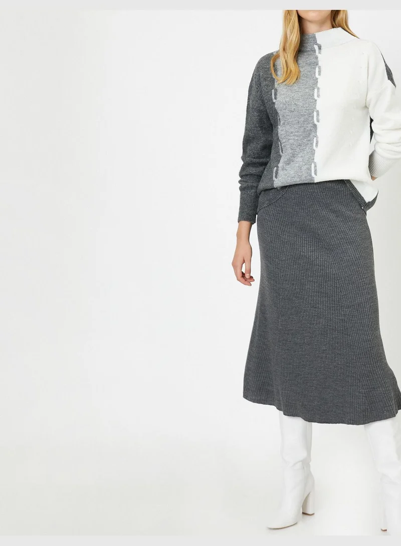 KOTON Medium Rise Skirt