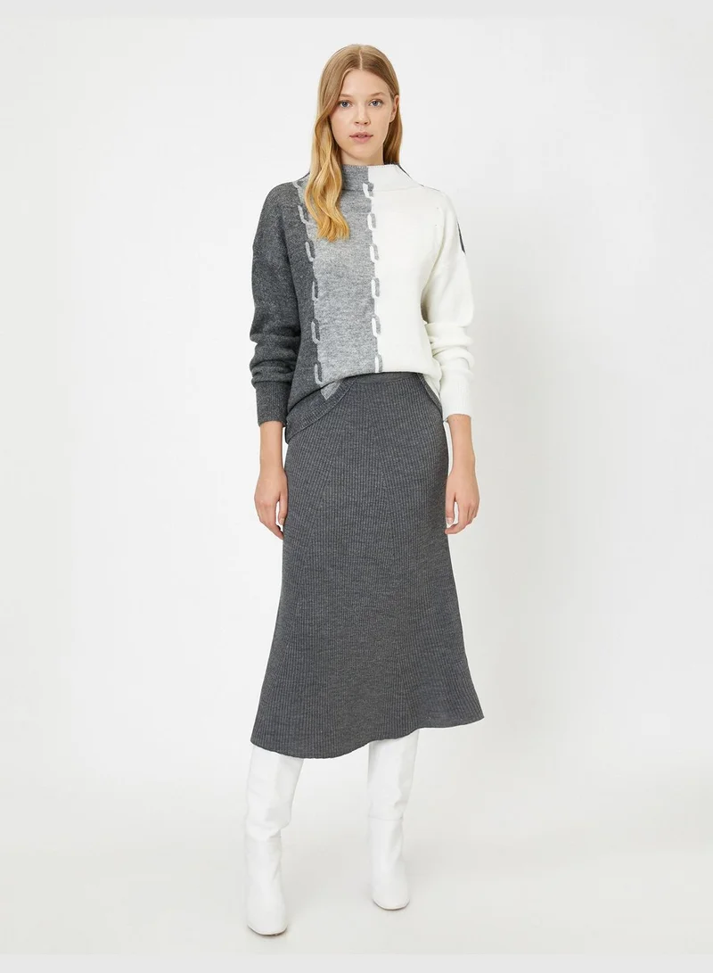 KOTON Medium Rise Skirt