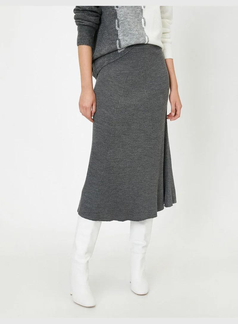 KOTON Medium Rise Skirt