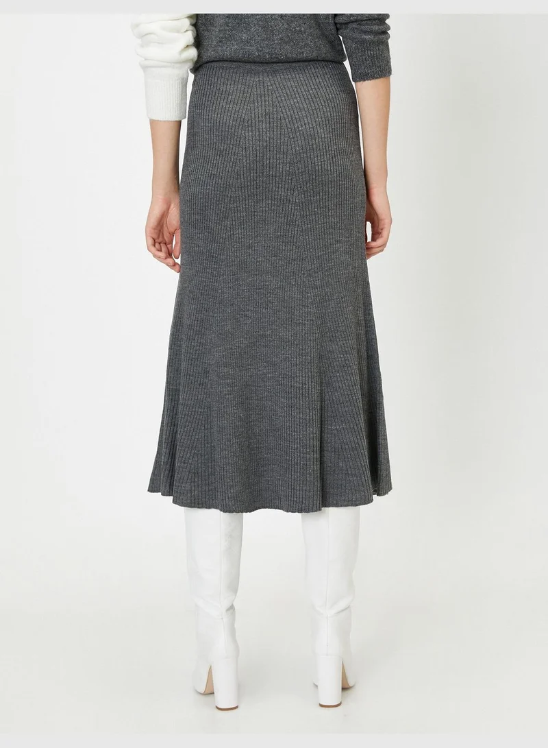 KOTON Medium Rise Skirt