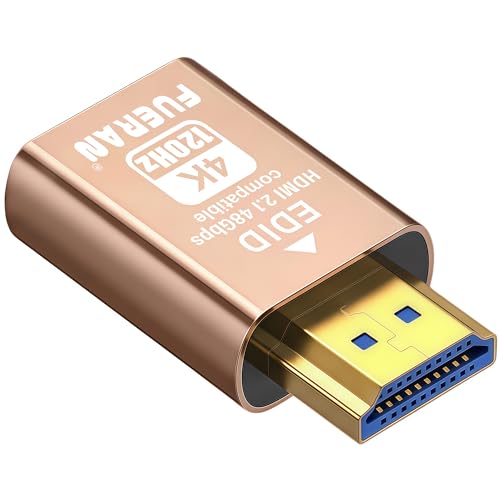 FUERAN HDMI 21 Dummy Plug 4K120Hz Virtual Display Emulator Headless Adapter HDMI Display Adapter Supports 3840x2160120Hz 1440P120Hz 1080P120Hz EDID Emulator for GPURemote Desktop - Image 1