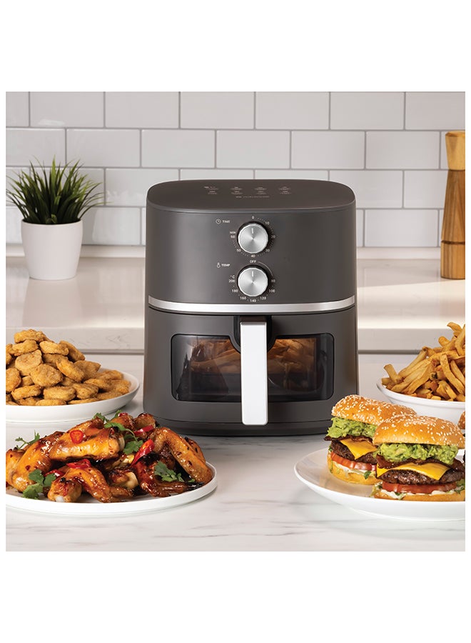 nutricook Air Fryer Essentials Classic Vision ,5.2L Capacity with Clear Window and Internal Light, ProCyclone Technology,  2 Control Knobs, 2 Years Warranty 5.2 L 1500 W NC-AFE152M-G Grey - Image 4