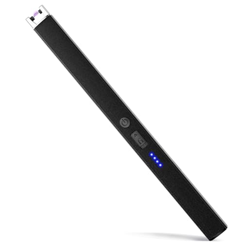 VEHHE Candle Lighter, Windproof Pulse Electric Lighter with Anti-False-Touch Lock and Led Display, Lighters for Candle BBQ Camping Festivals-Black - Image 1