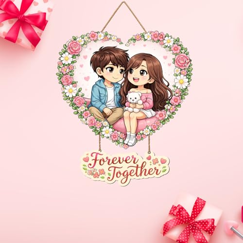 Webelkart Premium Couple Wall Hanging for Home Decor | Couple Gifts Forever Together Couple Design,Valentine Gift Item for Girlfriend/Boyfriend/Husband Wife Living Room Decoration (1) - Image 2