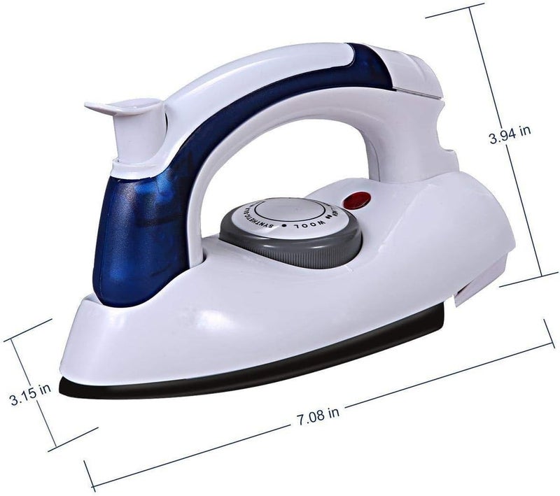 Biki Travel Iron, 700W Mini Folding Portable Handheld Non-Stick Adjustable Temperature Control with Fuse and Thermostat Small Compact Steamer HT-258B, White | | - Image 5