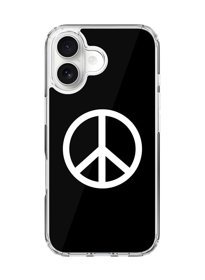 Stylizedd Classic Clear MagSafe Case for iPhone 17 , Hybrid Soft Case Flexible Edges Anti Drop TPU PC Gel Thin Transparent Cover [ Designed for iPhone 17 ] - Peace Sign - Image 1