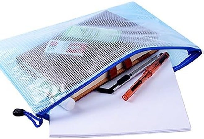 إي أو آوت إي أو أو تي 10 قطع حقيبة شبكية بسحاب A4 ملف وثائق، قرطاسية مكتبية، 5 ألوان متنوعة - Image 5