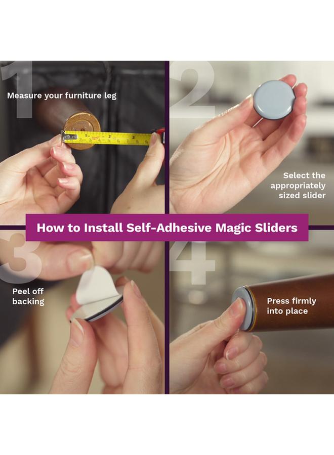 Magic Sliders 4-Piece Rectangular Self-Adhesive Multi-SurfFurniture Sliders Blue 15/16 x 4inch 04124 - Image 4
