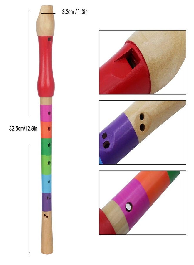 GOTOTOP Small Wooden Recorder Instrument Flute for Kids Children Musical Instrument Children Learning Rhythm Lightweight Educational Music Toy(seven Colors) - Image 3