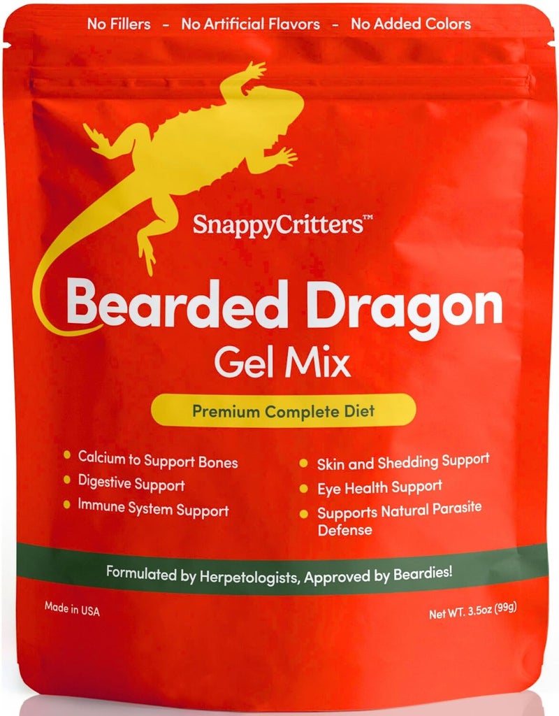 Bearded Dragon Food - Premium Complete Diet Gel Mix for Juvenile and Adult, Made in US FDA Facility, Fortified Formula for Skin and Shedding Support, Digestive Support and Immune System - 3.5 oz. - Image 1