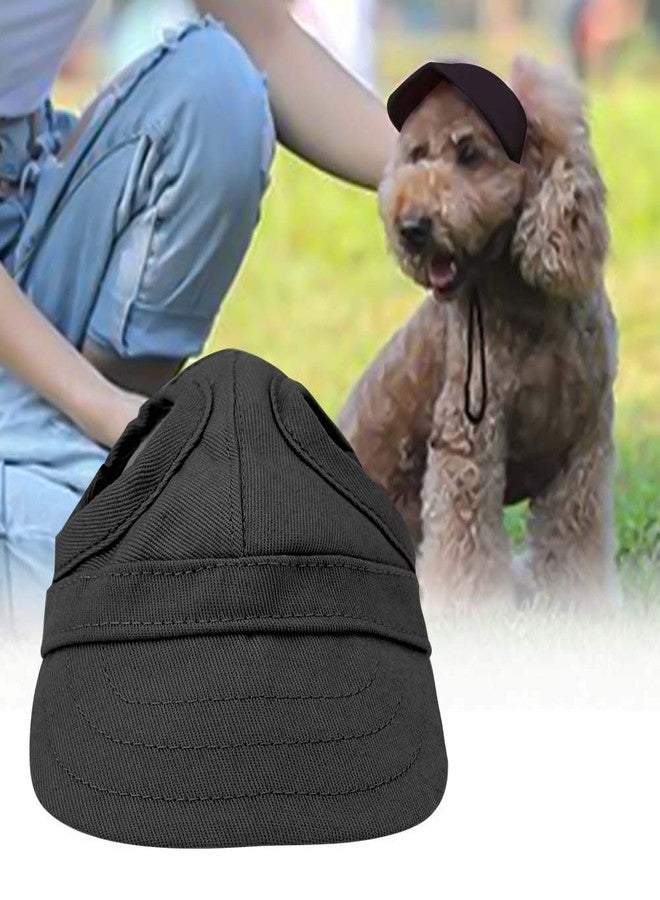 Fdit Pet Dog Sun Visor Hat with Adjustable Strap Sport Hat (Black L) - Image 2