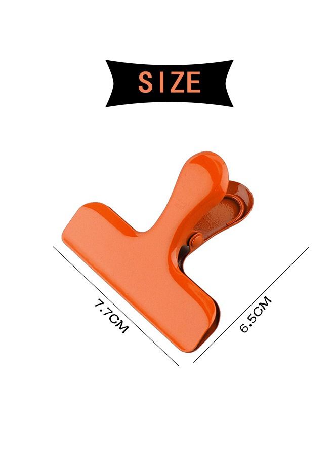 4 Pcs Stainless Steel Chip Clips, Food Clip Croc Jaws Chip Clips, Metal Chip Clips for Home and Kitchen Organization (Green, Blue, Pink, Orange)  - Image 2