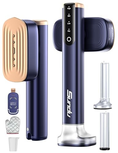 Sundu Travel Steamer for Clothes,Sundu Portable Handheld Garment Steamer,15s Fast Heat-up,2 Water Tanks (180 ml and 100 ml),Steamer Ironing Gloves,45 Minutes of Continuous Ironing for Travel,Home Aqua Blue - Image 1