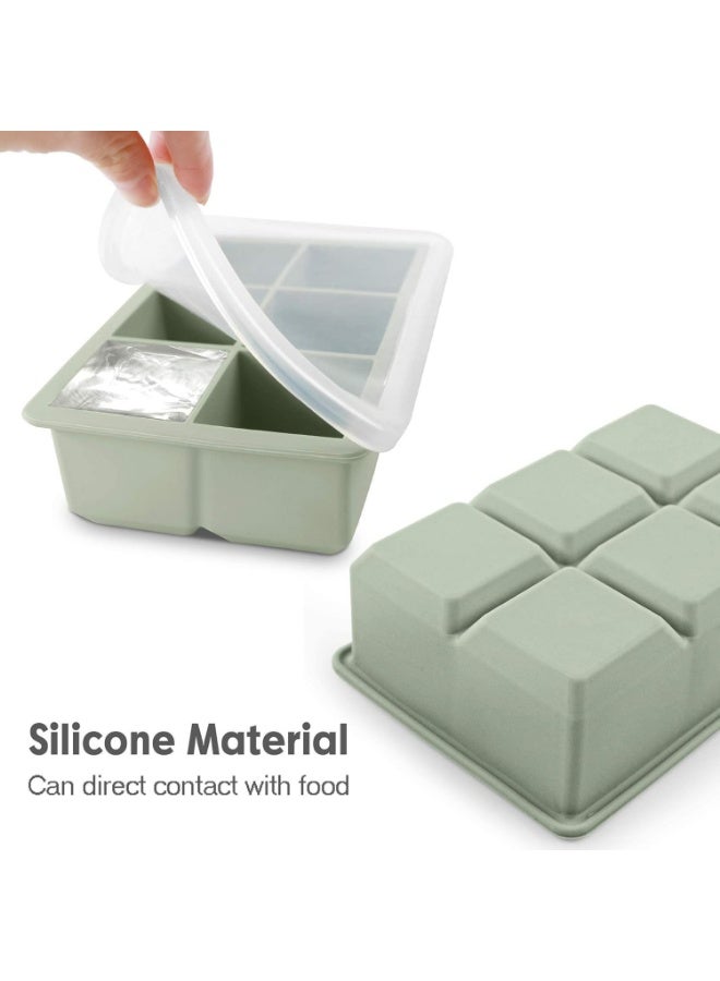 Meetion Silicone Ice Cube Trays 3 Pack - Large Size Silicone Ice Cube Molds with Leak Proof Removable Lid Square Ice Cube Tray And BPA Free for Cocktail,Whiskey, Stackable Flexible Ice - Image 2
