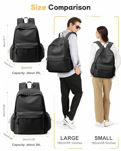 BJLFS Black Backpack for Men Women Large, Gym Backpack for Women Foldable Outdoor Weekender Gym Bag, Waterproof Sports Back Pack & Dance Yoga travel Bag - Image 3