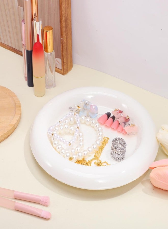 Amosfun Ceramic Dessert Plate 8.26 Inch Multifunctional Jewelry Tray and Fruit Serving Dish for Home Decor and Appetizers - Image 5