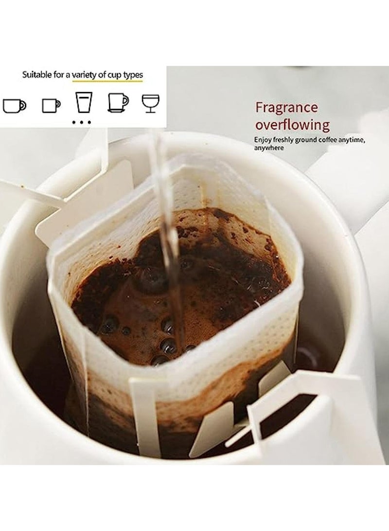 CMGTYYD CMGTYYD 100Pcs Portable Coffee Filter Paper Bag with Hanging Ear Design,Disposable Drip Coffee Filter Paper Bag Single Serve,Pour Over Coffee Filter Compatible with A Wide Variety of Coffee Cups  - Image 2