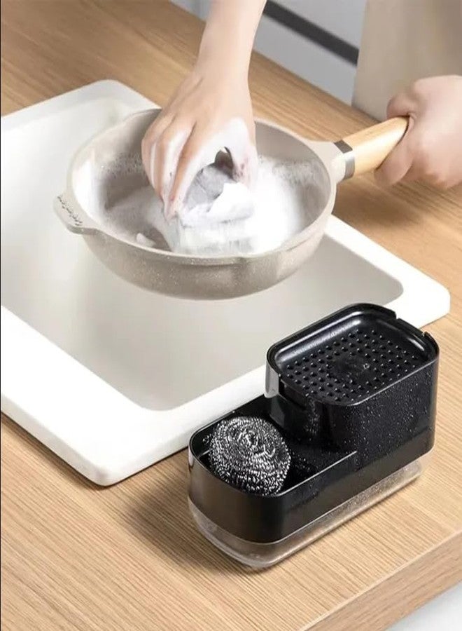 Stavae Dish Soap Liquid Dispenser Sponge Holder Dishwashing Soap Dispenser Kitchen Sink Countertop Dish Soap Pump Dispenser Soap Dispenser Dispenser for Kitchen Bathroom - Image 5