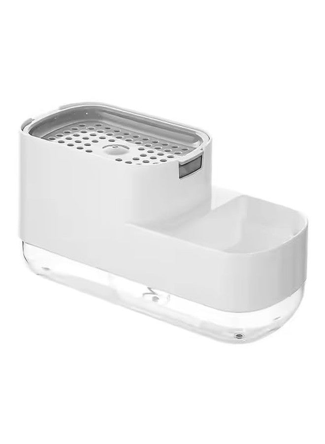 Stavae Dish Soap Liquid Dispenser Sponge Holder Dishwashing Soap Dispenser Kitchen Sink Countertop Dish Soap Pump Dispenser Soap Dispenser Dispenser for Kitchen Bathroom - Image 1