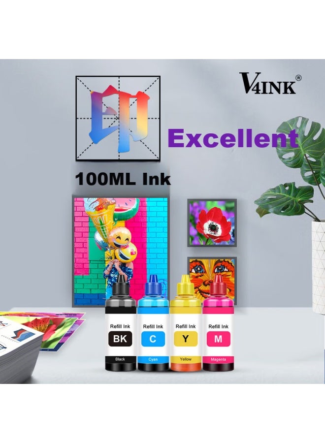 V4ink خرطوشة حبر بأربعة ألوان متوافقة مع Hp 8120 من V4ink 925 إعادة تعبئة الحبر مع حقنة لطابعة Hp Officejet Pro 8120 خرطوشة حبر 925xl - Image 2