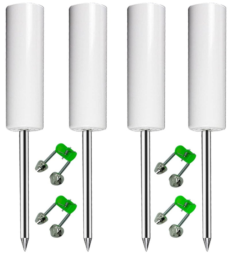 Tendiren Fishing Rod Holder, 4 Pack Fishing Pole Holders Ground, Rod Holders for Bank Fishing, Beach Support Stand Reinforced PVC, 4 Free Alarm Bells - Image 1