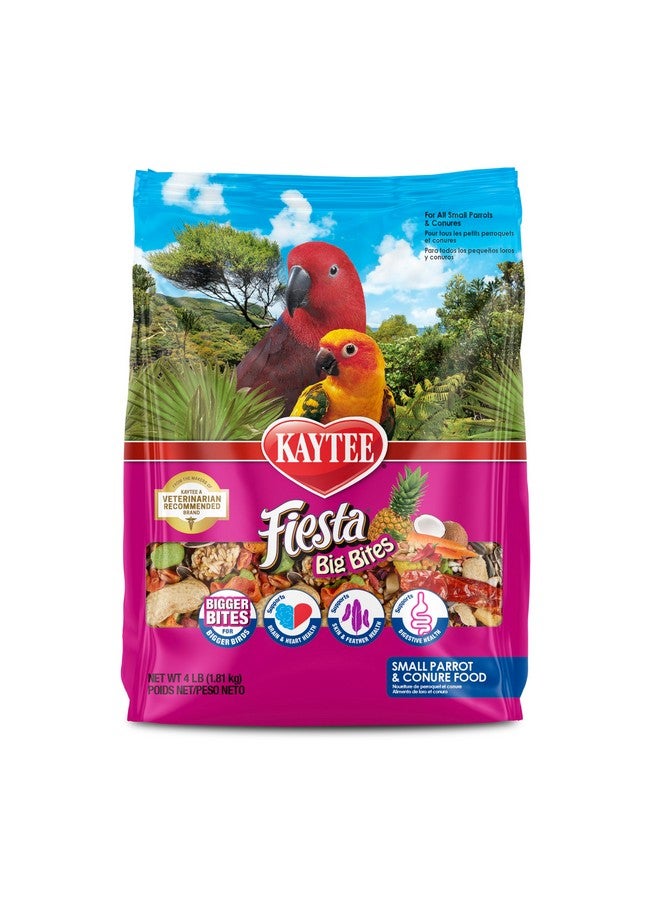 Kaytee Fiesta Big Bites Small Parrot & Conure Food, Nutritious and Fun Blend, Supports Skin, Feather, Digestion, Brain and Heart Health, 4 pounds - Image 1