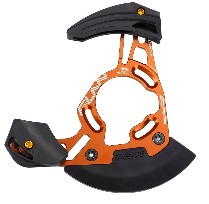 Funn Zippa DH Chain Guide ISCG05 Interface BSA Adapter Included 32T38T Mountain Bike Chain Protector Orange