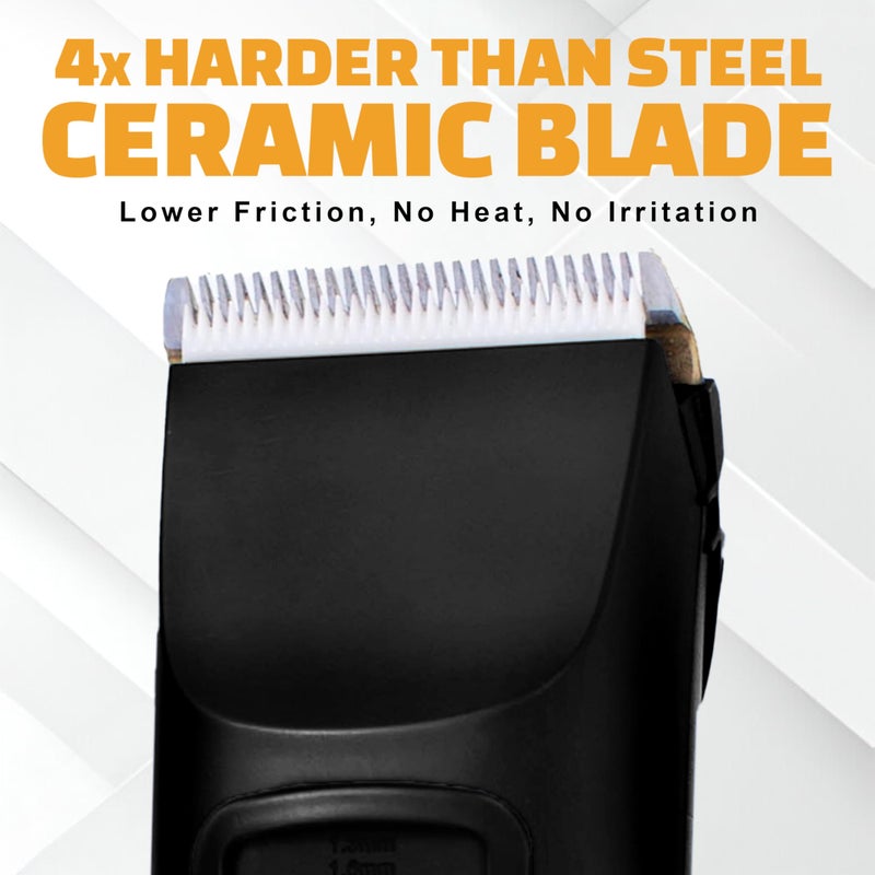 Brio Beardscape V2 Beard Trimmer for Men Professional with Low Friction Ceramic Blade, Cordless Professional Hair Trimmer for Barbers with 4 Hrs of Long Battery Timing, Ideal for Beard & Body (Black) - Image 3