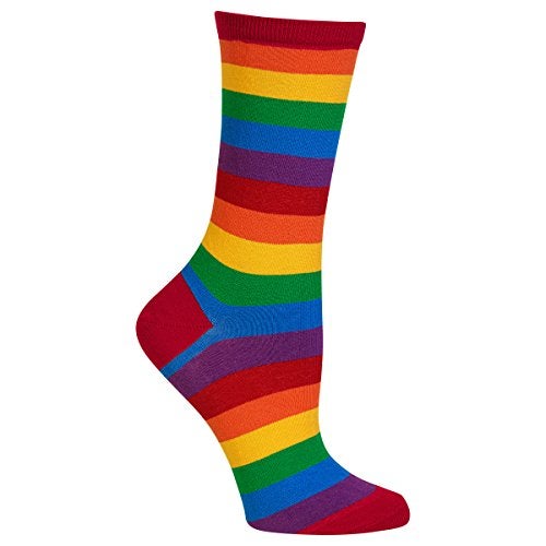 Hot Sox Women's Originals Classics Novelty Crew Socks, Stripe (Red), Shoe Size: 4-10.5, Sock Size: 9-11 - Image 5