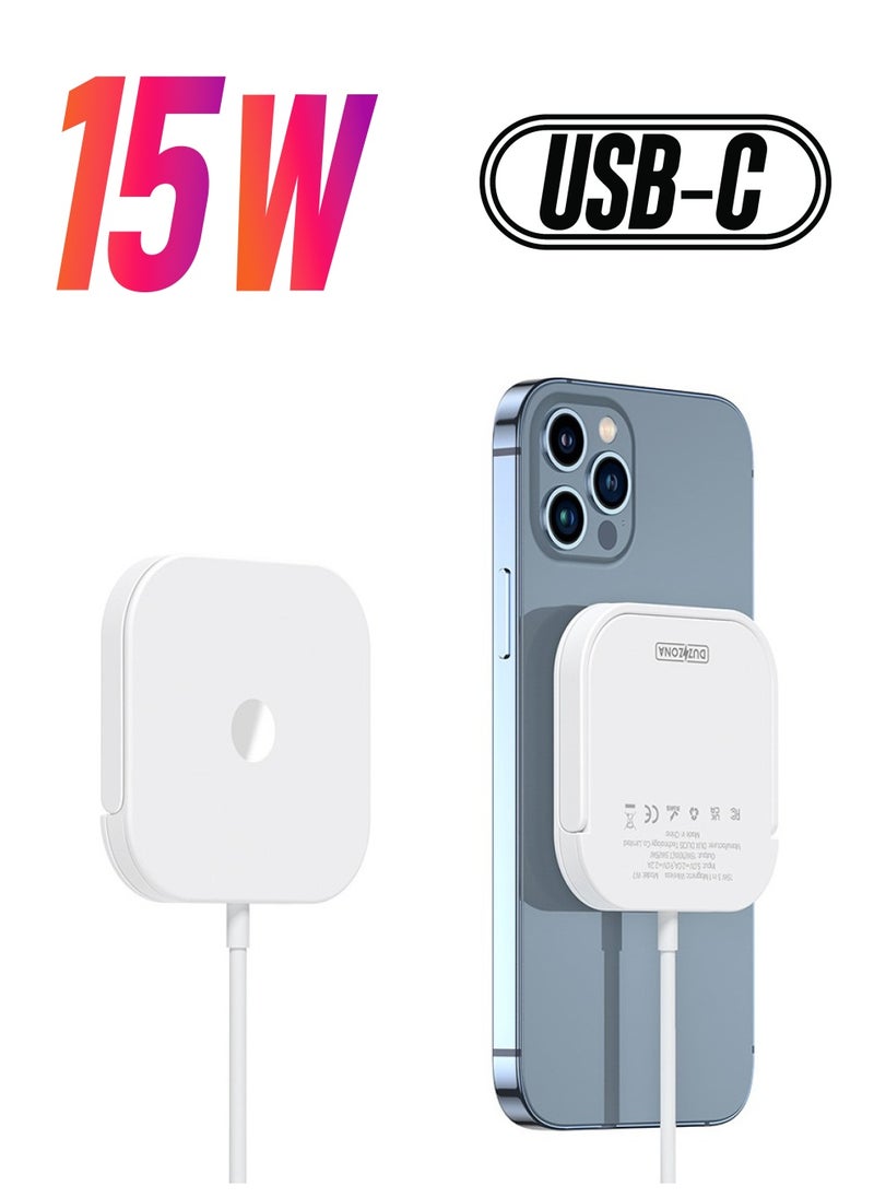 DUZZONA Magnetic 3-in-1 Wireless Charger - Compatible with Smartphone, Apple Watch, and Earphone | Fast Charging Stand | Ultra-Thin Portable Design  - Image 1