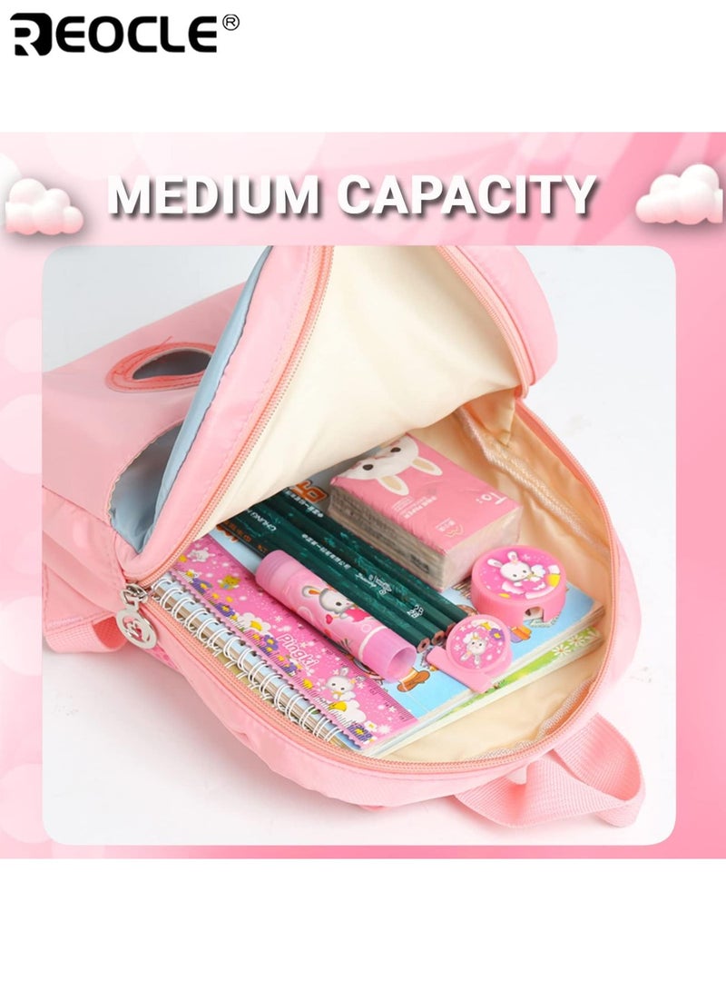 REOCLE Kids Plush Backpack with Stuffed Animal Doll Lovely Toddler Backpack Cartoon Preschool Purse for Daily Outings Nursery School Trips Design Easy to Carry Soft Material Lightweight Ideal for Kids Girls Boys - Image 4