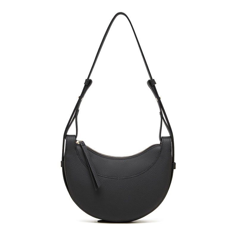 MoreFarther Genuine Leather Crossbody Bags for Women, Crossbody Satchel with Adjustable Strap, Leather Work Bag Travel Accessory Bag (black) - Image 1