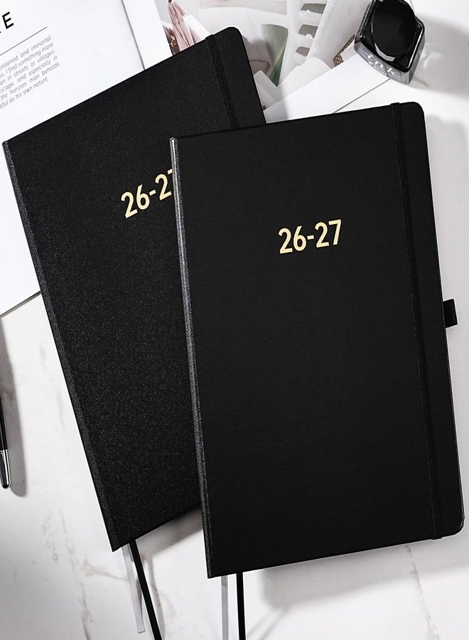 Vondafe Planner 2026-2027 - Academic Planner 2026-2027, July 2026 - June 2027, 8'' x 10'', 26-27 Planner Weekly and Monthly, 26-27 Calendar Planners with Pen Holder, Elastic Closure, Leather Hardcover - Black - Image 2