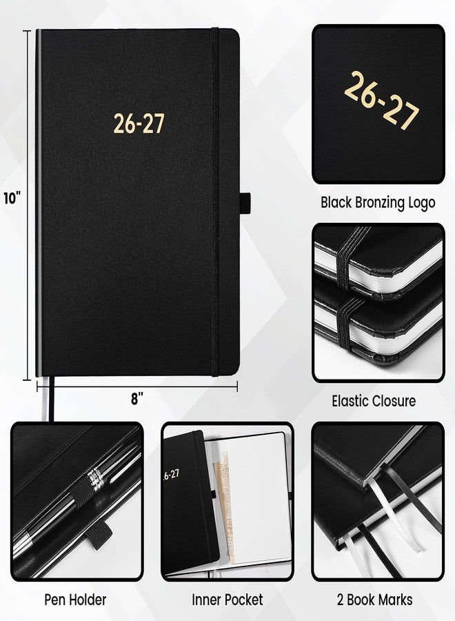 Vondafe Planner 2026-2027 - Academic Planner 2026-2027, July 2026 - June 2027, 8'' x 10'', 26-27 Planner Weekly and Monthly, 26-27 Calendar Planners with Pen Holder, Elastic Closure, Leather Hardcover - Black - Image 3