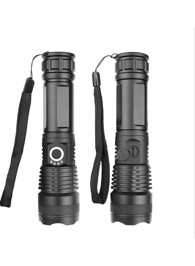 NIBEMINENT Power Display USB Charging Flashlight Black 16.6x4x3.3cm - Image 1