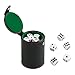 GWHOLE Leather Dice Cup Set with Storage Compartment Felt Lining Shaker with 5 Dot Dices for Farkle Yahtzee Games Playing Birthday Gift Green - Image 2