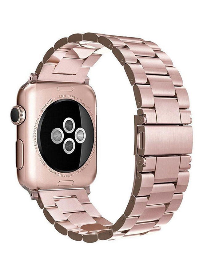 NIBEMINENT Stainless Steel Band For Apple Watch Series 1 2 3 42 mm Rose Gold
