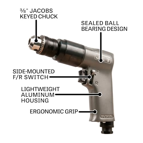 JET 3/8-Inch Pneumatic Reversible Drill, 2000 RPM (Model JAT-600) - Image 2
