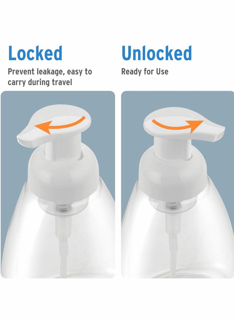 SOLARAE Foaming Soap Dispenser, 4 Pack Hand Soap Dispensers Refillable Plastic Foam Soap Dispenser Bottle, Oval with White Pumps Empty Plastic Liquid Soap Pump Bottles for Kitchen Bathroom - Image 3