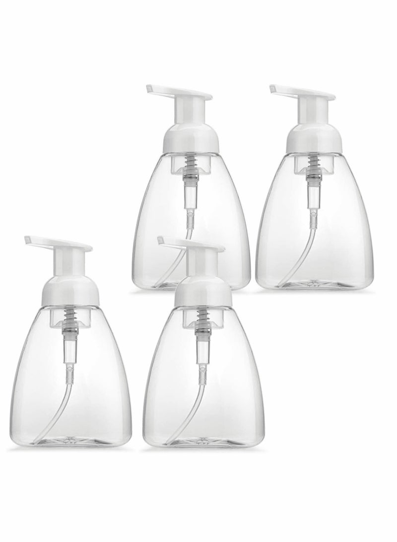 SOLARAE Foaming Soap Dispenser, 4 Pack Hand Soap Dispensers Refillable Plastic Foam Soap Dispenser Bottle, Oval with White Pumps Empty Plastic Liquid Soap Pump Bottles for Kitchen Bathroom - Image 1