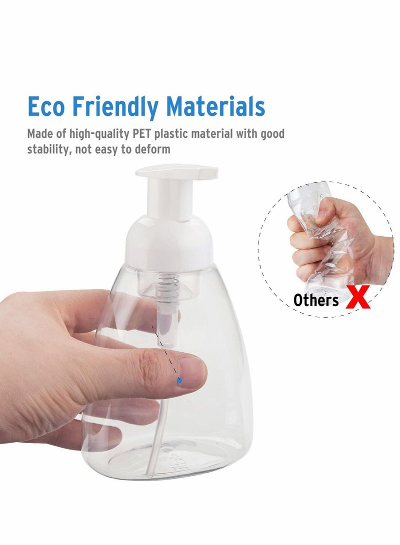 SOLARAE Foaming Soap Dispenser, 4 Pack Hand Soap Dispensers Refillable Plastic Foam Soap Dispenser Bottle, Oval with White Pumps Empty Plastic Liquid Soap Pump Bottles for Kitchen Bathroom - Image 4