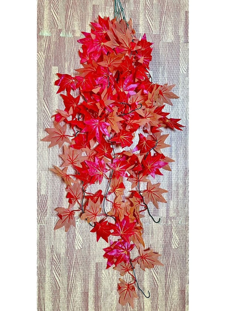 Generic Artificial Leaf Vine Decoration for Reptiles Amphibian Terrarium Red Leaves (1 meter)  - Image 2